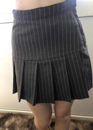 Трендовая мини-юбка,школьная в полоску h&amp;m xxs-xs3 фото