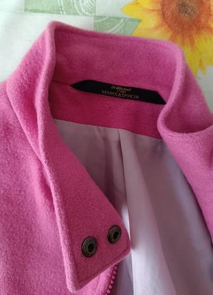 Р 10 / 44-46 тепла рожева куртка піджак френч кофта на блискавці та шарфик у горох m&amp;s7 фото