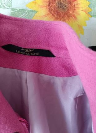 Р 10 / 44-46 тепла рожева куртка піджак френч кофта на блискавці та шарфик у горох m&amp;s9 фото