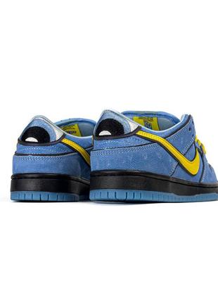 Nike sb dunk low x powerpuff blue yellow3 фото