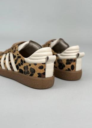 Женские кроссовки со вставками леопард из натуральной кожи 94228 фото