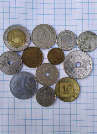 Монети польщі нідерланди ізраїль.