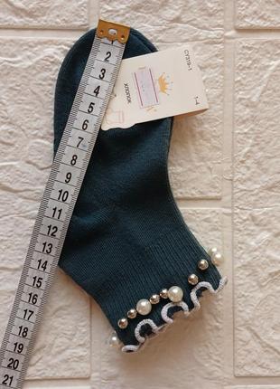 Шкарпетки з перлинами для дівчинки3 фото