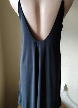 Чорна нарядна сукня на бретелях zara 5