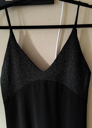 Чорна нарядна сукня на бретелях zara 4