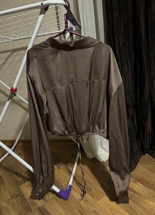 Сатиновая блуза на завязках2 фото