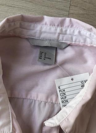 Нова рожева бавовняна сорочка блуза h&amp;m новая розовая рубашка хлопковая2 фото