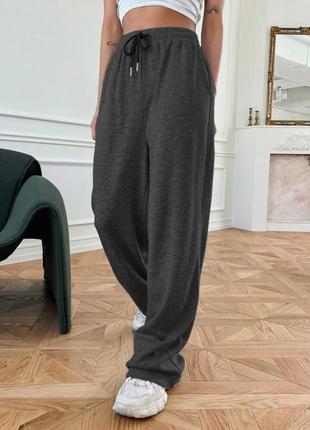 Костюм женский двунитка свободный крой пиджак с плечами застежка пуговицы+ брюки спорт стиль свободные широкие8 фото