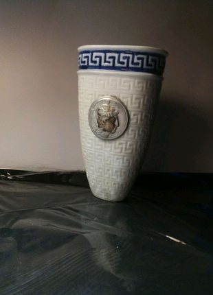 Вінтажна ваза срібро остатки позолоти.2 фото