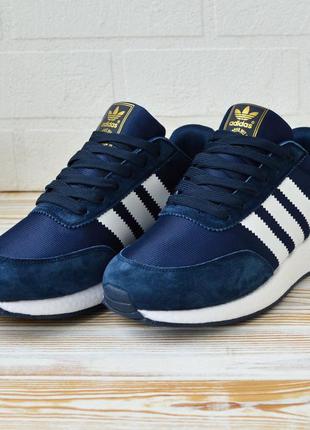 Adidas iniki кросівки кеди чоловічі сині адідас інікі весняні осінні демісезонні демісезон топ якість ліцензія низькі замша замшеві5 фото