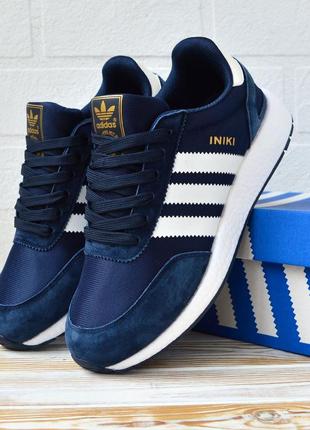 Adidas iniki кроссовки кеды мужские синие адидас инки весенние осенние демисезонные демисезон топ качество лицензия низкие замш замшевые4 фото