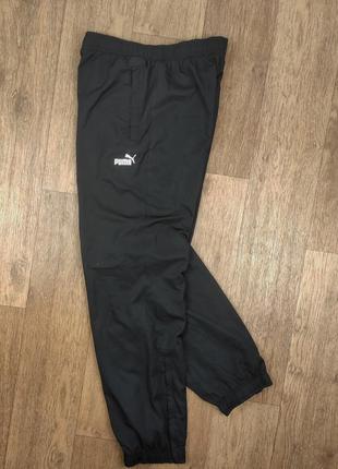 Штани puma спортивні чорні джогери плащовка брюки пума спортивки чорловічі