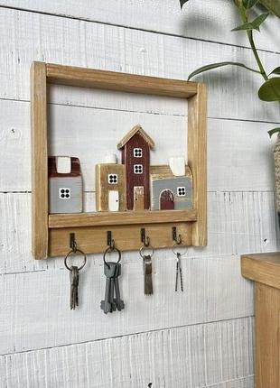 Ключниця настінна "хатинки на околиці" - ключниця в дім1 фото