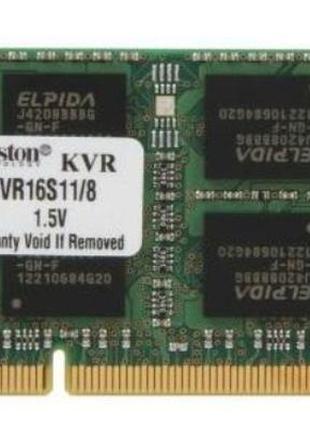 Оперативна пам'ять для ноута kingston 8 gb ddr3 1600 mhz (kvr16s1