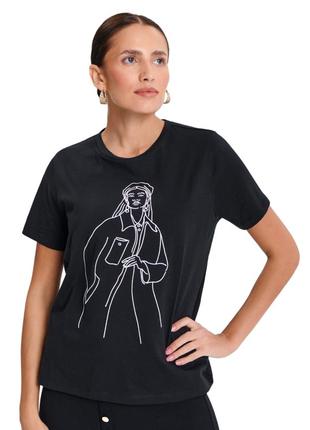 Женская футболка "girl" черная. размер 50.1 фото