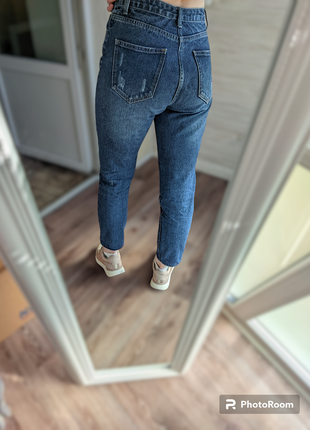 Женские джинсы мом с высокой посадкой 366 фото