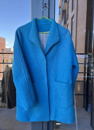 Ідеальне блакитне вовняне пальто на весну1 фото