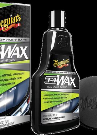 Воск 3 в 1 meguiar's g191016 wax 3-in-1, 473 мл