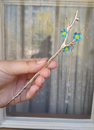 Ніжна китайська паличка для волосся квіти сакури3 фото