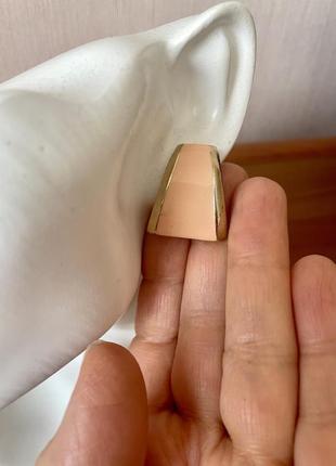 Винтажные серьги клипсы пудра беж персик эмаль американский винтаж