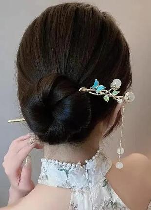 Китайская палочка для волос бабочка на веточке