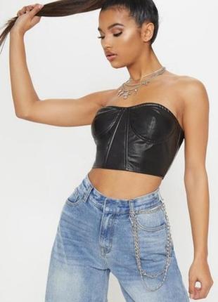 Топ из экокожи