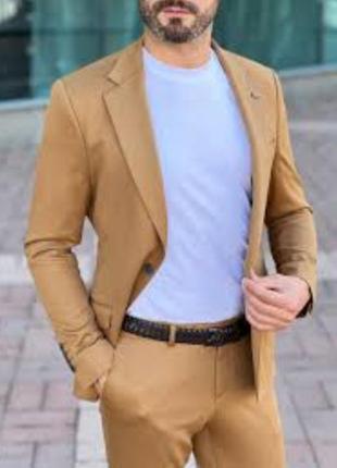 Лляний трендовий стильний чоловічий піджак преміум бренда maddison 54 розмір