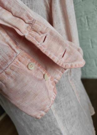 Сорочка  льон henry cotton's,рожева,помаранчева,рожева ,m,l,38,484 фото