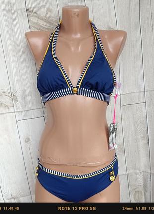 Раздельный купальник синего цвета морской размер s