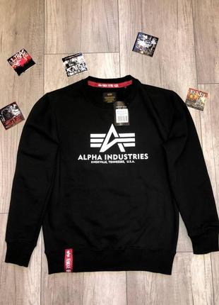 Свитшот alpha industries new silver logo1 фото