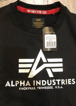 Свитшот alpha industries new silver logo3 фото