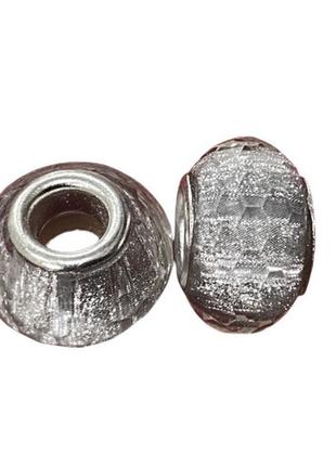 Намистини finding у стилі пандору смола граненка сріблястий 14 мм х 8 мм