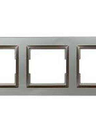 Рамка 3-я горизонтальная luxel jazz (9723) графитовая