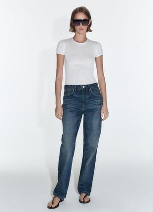 Прямые джинсы zara оригинал 36 размер уйдут на 34 slim fit straight leg mid rise2 фото