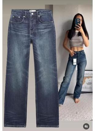 Прямые джинсы zara оригинал 36 размер уйдут на 34 slim fit straight leg mid rise1 фото