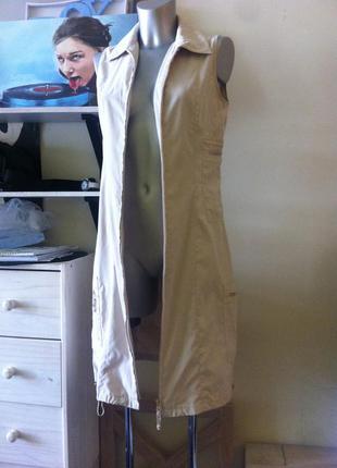Стильное миди платье рубашка песочное удлинённый жилет 8-10-12 от casablankca1 фото