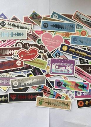 Набор виниловых наклеек стикеров музыкальная дорожка матовые стикербомбинг на авто телефон ноутбук стену 68шт