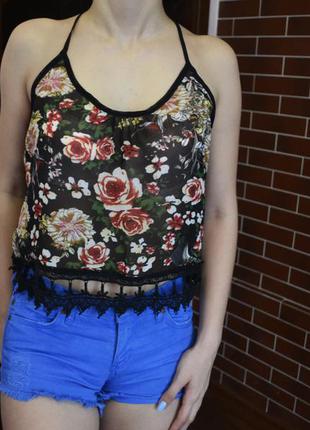 Шикарная блуза с принтом в цветы