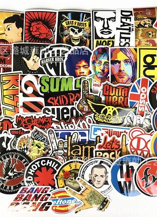 Набор виниловых наклеек стикерпак легенды рока  50 шт