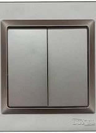 Вимикач подвійний luxel jazz (9703) графітовий