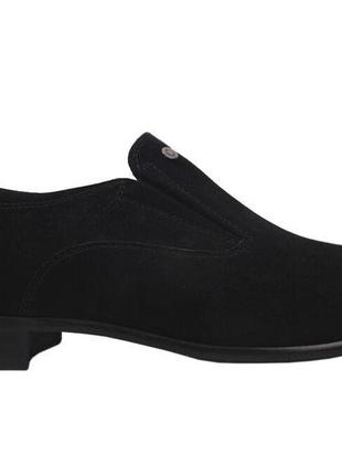 Туфлі класика чоловічі clemento натуральна замша, колір чорний, 452 фото