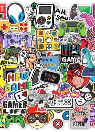 Набор виниловых наклеек стикеров геймерский стикербомбинг на авто ноутбук стену 50 шт