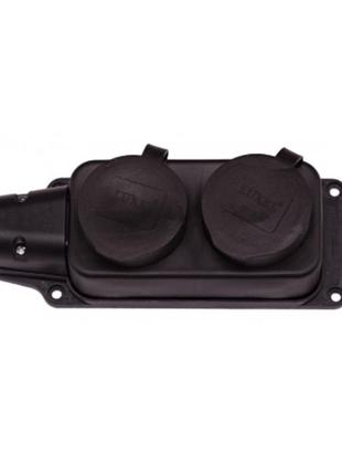 Колодка каучукова luxel 2 розетки із заземленням (1132)