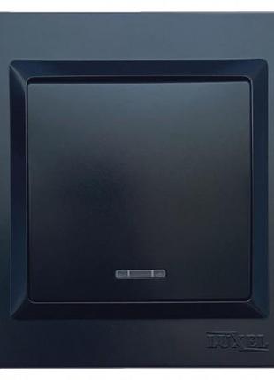 Выключатель с подсветкой luxel jazz (9105) черный