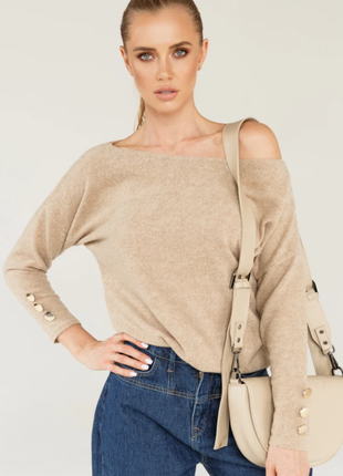 Шерстяной джемпер базового бежевого оттенка