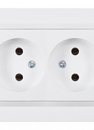 Розетка подвійна luxel jazz (9007) біла