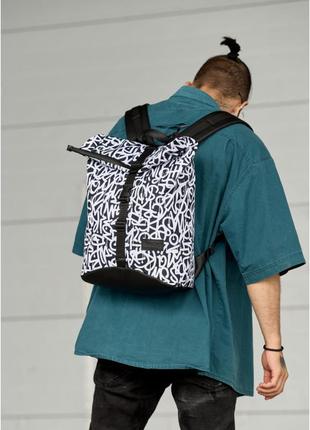 Рюкзак рол sambag rolltop x черный принт "graphity"4 фото