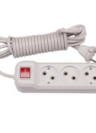 Сетевой удлинитель luxel 3 розетки 2м с выключателем (7222)