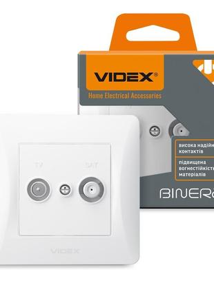 (minimum 1000грн) розетка tv+sat конечная белая videx binera