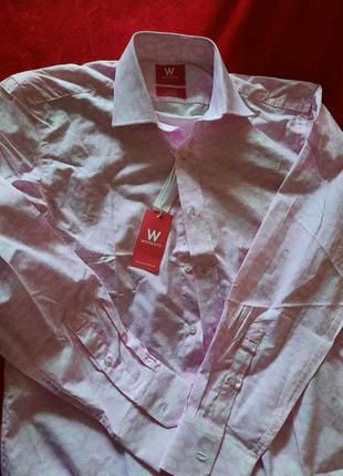 Новая стильная мужская рубашка рубашка 100%cotton хлопок worboys португалия p.16(40,5cm)7 фото